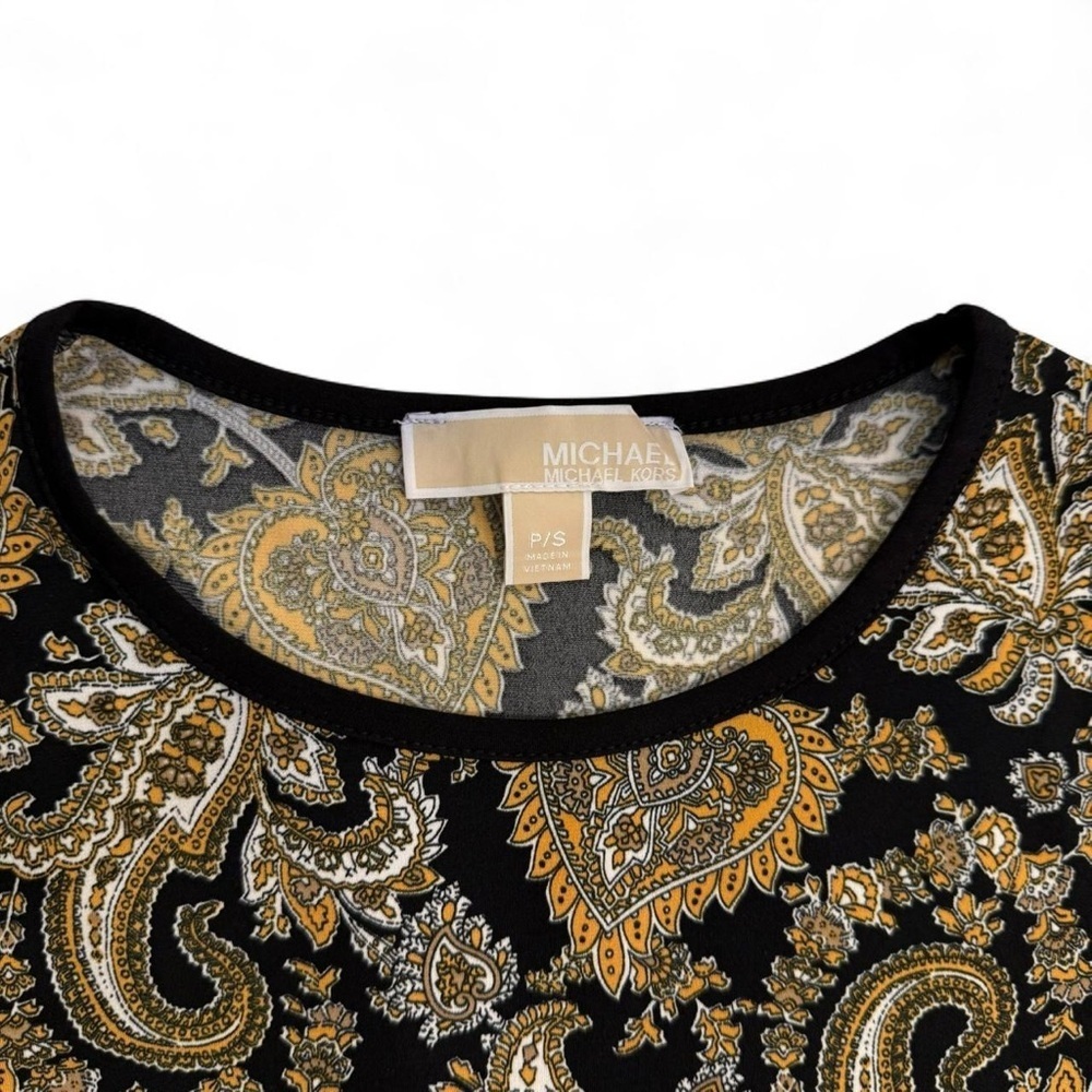 Boho Print Bell Sleeve Flare Dress - Picture 2 of 6